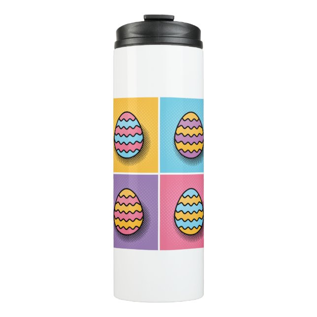 Easter Egg Pop Art Aesthetic Thermal Tumbler (Front)