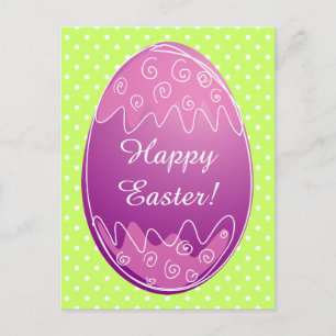 Easter egg postcards with white polka dots pattern