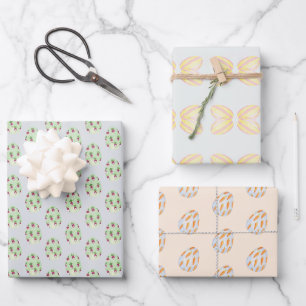 Easter Egg Preppy Wrapping Paper Sheet