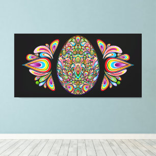 Easter Egg Psychedelic Design Kids Organic T-Shirt Canvas Print