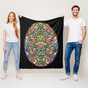 Easter Egg Psychedelic Design Kids Organic T-Shirt Fleece Blanket