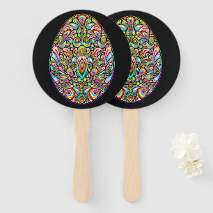 Easter Egg Psychedelic Design Kids Organic T-Shirt Hand Fan