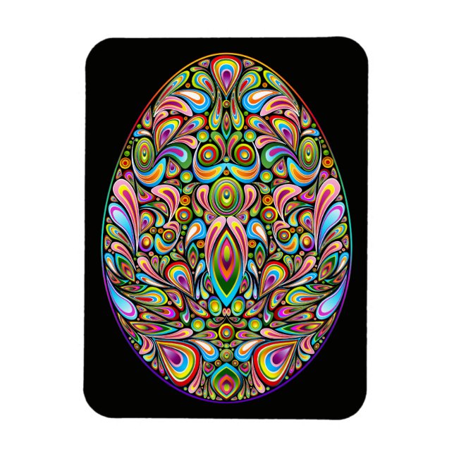 Easter Egg Psychedelic Design Kids Organic T-Shirt Magnet (Vertical)