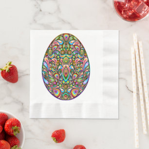 Easter Egg Psychedelic Design Kids Organic T-Shirt Napkin