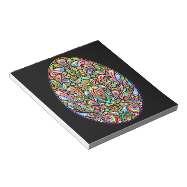 Easter Egg Psychedelic Design Kids Organic T-Shirt Notepad (Angled)