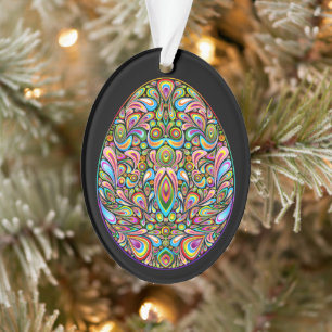 Easter Egg Psychedelic Design Kids Organic T-Shirt Ornament