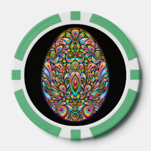 Easter Egg Psychedelic Design Kids Organic T-Shirt Poker Chips