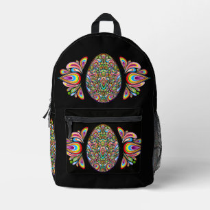 Easter Egg Psychedelic Design Kids Organic T-Shirt Printed Backpack