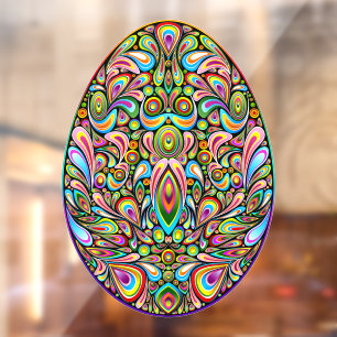 Easter Egg Psychedelic Design Kids Organic T-Shirt Window Cling