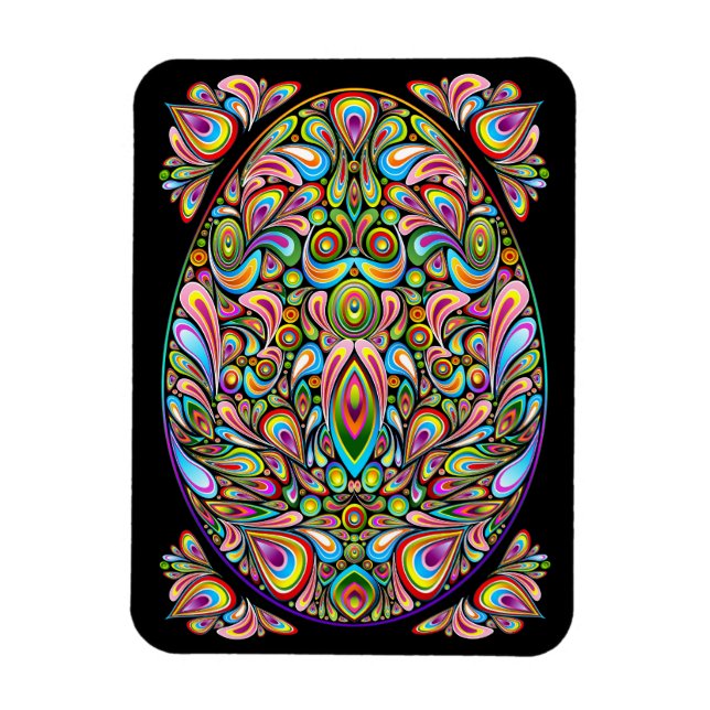 Easter Egg Psychedelic Design Magnet (Vertical)