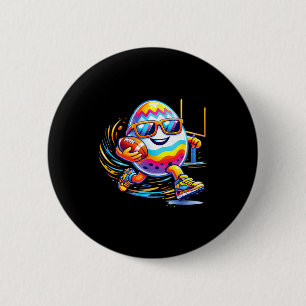 Easter egg quarterback funny football boys kids 6 cm round badge