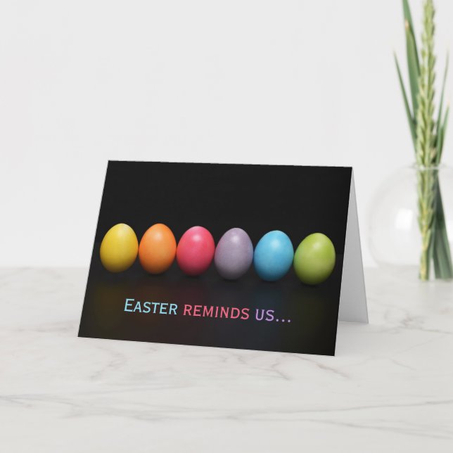 Easter Egg Rainbow Colours of Love Holiday Card (Front)