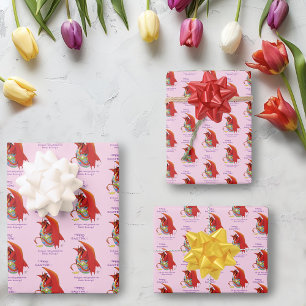 Easter Egg Red Dragon Wrapping Paper Sheet