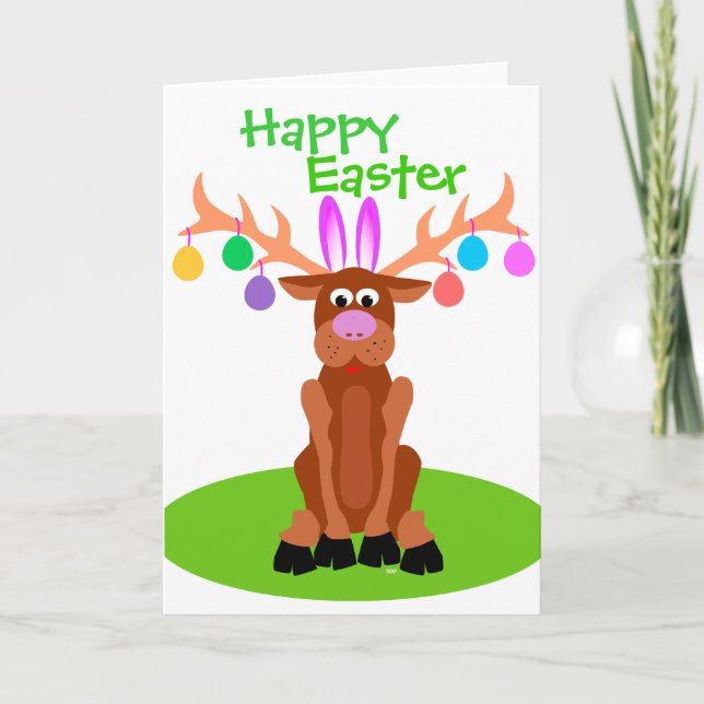 Easter Egg Reindeer Card (Front)