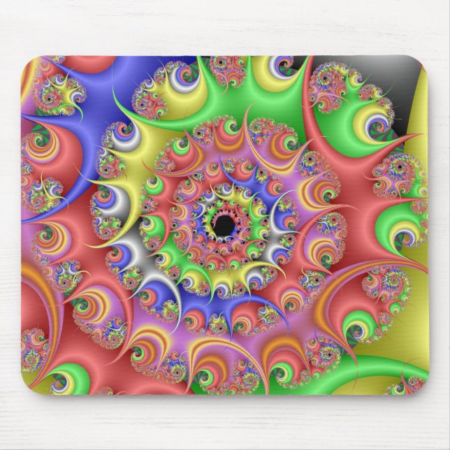 Easter Egg Spiral Fractal Mouse Mat (Front)