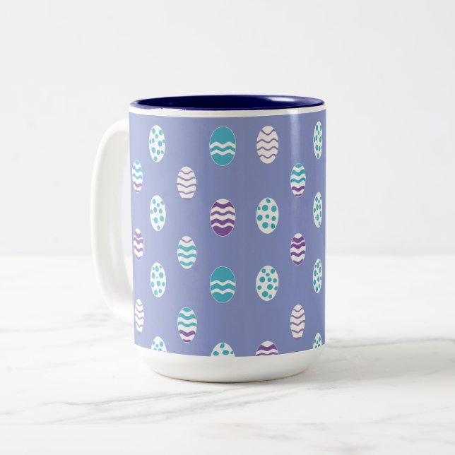 Easter egg/spring pastel Two-Tone coffee mug (Front Left)