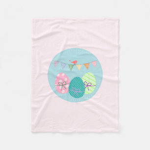 Easter Egg Springtime Lavender Blush Fleece Blanket