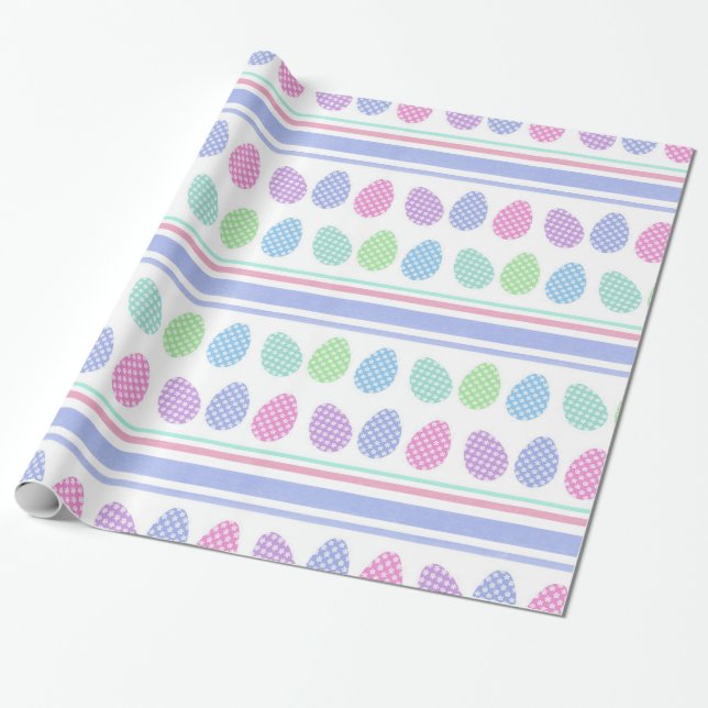Easter Egg Stripes Wrapping Paper (Unrolled)