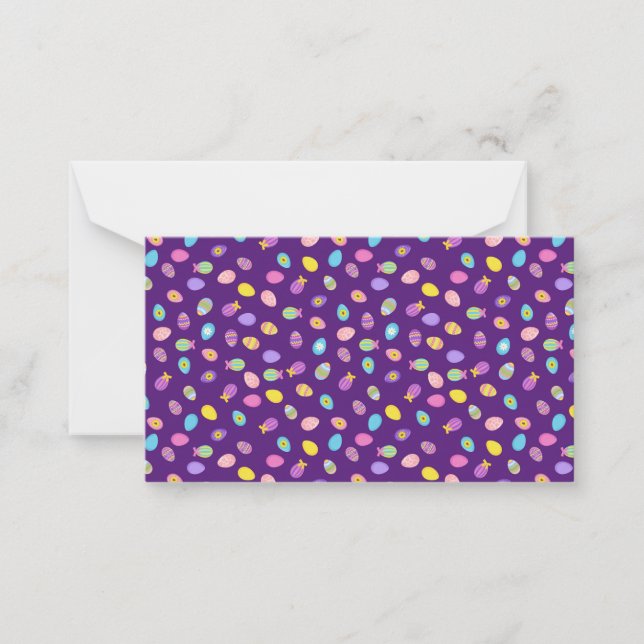 Easter Egg Style Purple Background Art Pattern Card (Front)