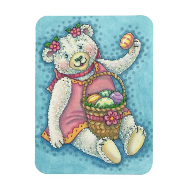 EASTER EGG TEDDY BEAR MAGNET Rectangle (Vertical)
