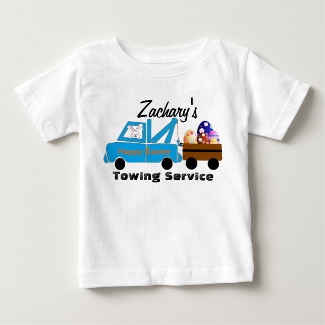 Easter Egg Towing Baby T-Shirt (Front)