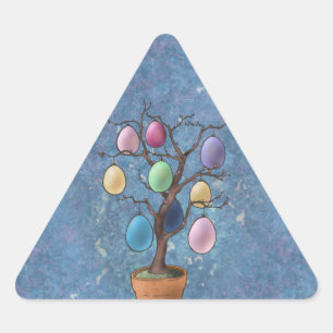 Easter Egg Tree Triangle Sticker