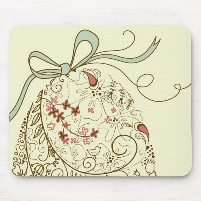 Easter Egg with Floral Elements Mouse Mat (Front)