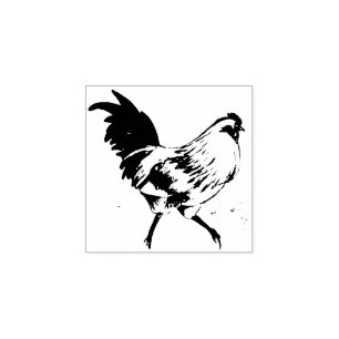 Easter Egger Rooster Stamp