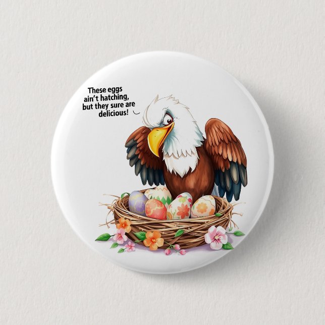 Easter eggs 6 cm round badge (Front)