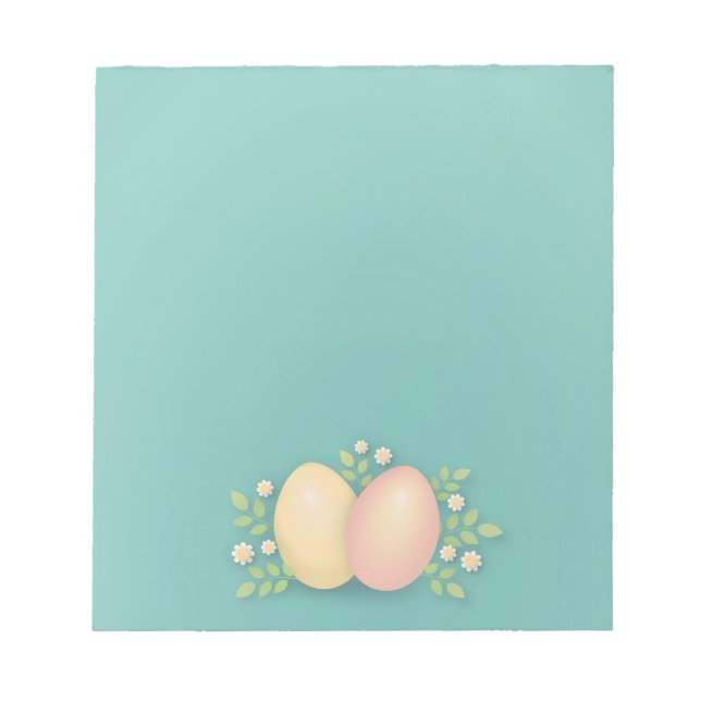Easter eggs among flowers and leaves colourful notepad (Front)
