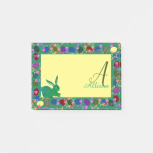 Easter Eggs and Bunny Monogram  Post-it Notes