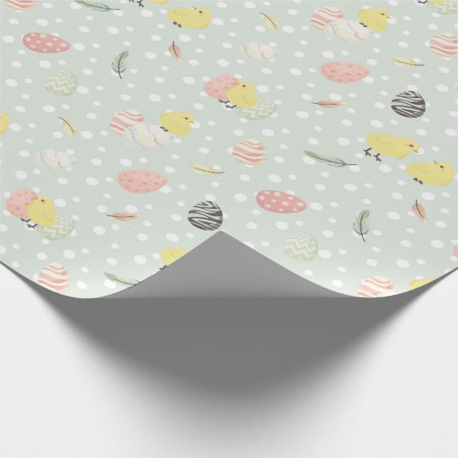 Easter Eggs and Chicks Easter Wrapping Paper (Corner)