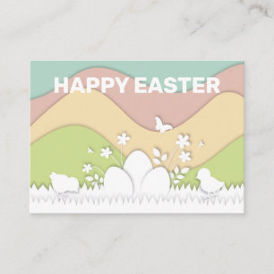 Easter eggs and chicks pastel floral nature place card