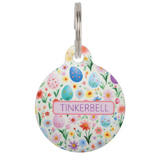 Easter Eggs and Dainty Flowers Pet Tag