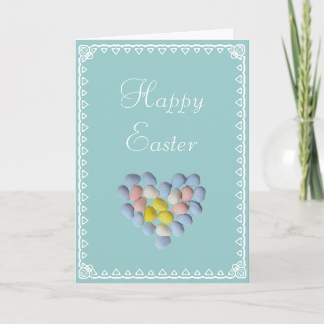 Easter eggs and Heart Holiday Card (Front)
