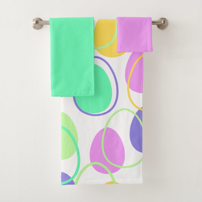 Easter Eggs and Outlines  Bath Towel Set (Insitu)