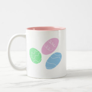 Easter Eggs Art  Two-Tone Coffee Mug