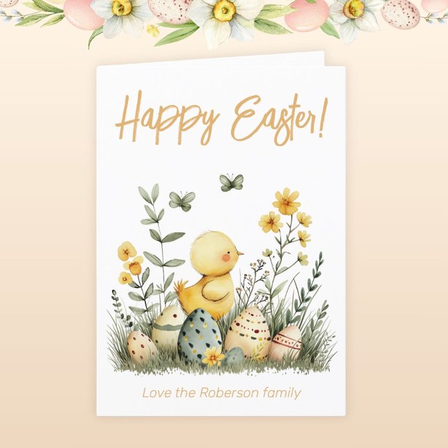 Easter Eggs Baby Duck Holiday Card (Creator Uploaded)