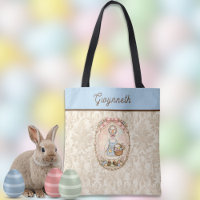 Easter Eggs Basket Pastel Vintage Goose Monogram