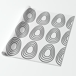 Easter Eggs Black and White Happy Easter Wrapping Paper