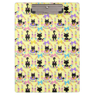 Easter Eggs Black Cat Pattern Pet Animal Lover Clipboard