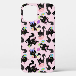 Easter Eggs Black Cat Pet Animal Lover Cat Owner iPhone 12 Case
