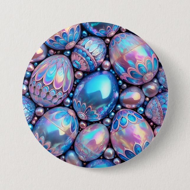 EASTER EGGS ~ Blue Shades  ~ Button (Front)