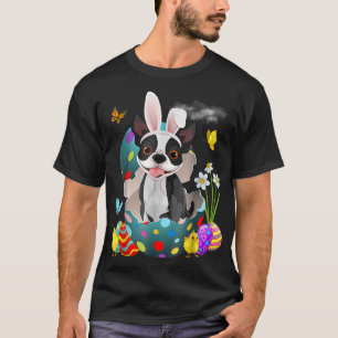 Easter Eggs Boston Terrier Bunny Dog Gifts Dog Dad T-Shirt