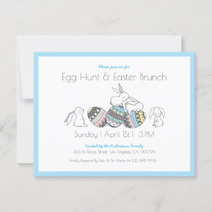 Easter eggs & bunnies Egg Hunt/Brunch Invite