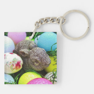 Easter Eggs, bunny and Golf Balls Key Ring