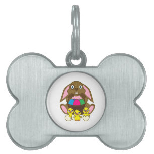 Easter Eggs Bunny Pet ID Tag