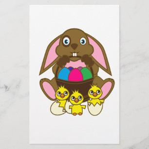Easter Eggs Bunny Stationery