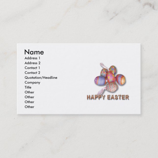 Easter Eggs business card (Front)