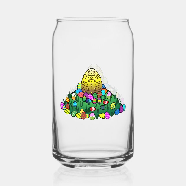 Easter Eggs Can Glass (Front)